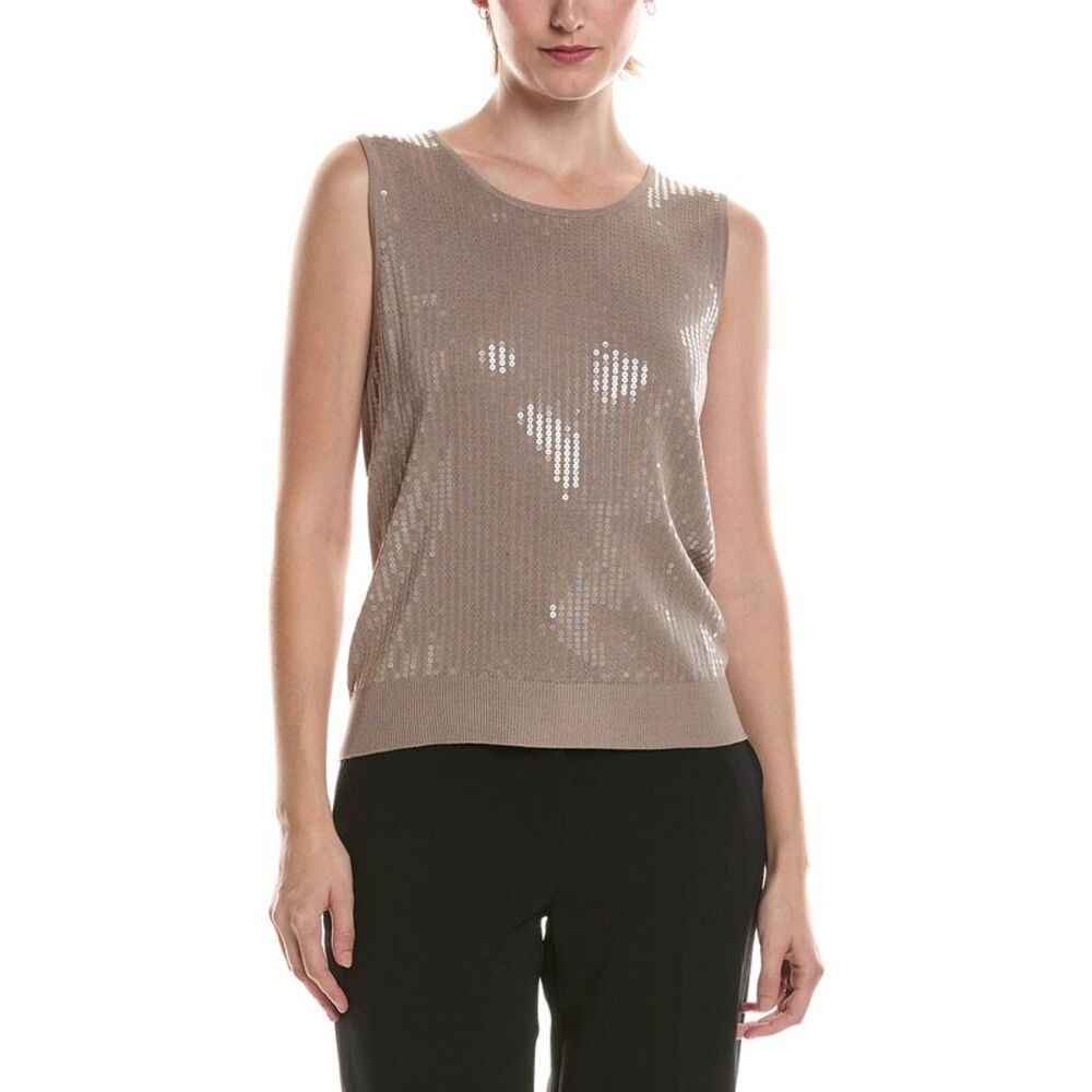 Anne Klein Womens Sequin Top